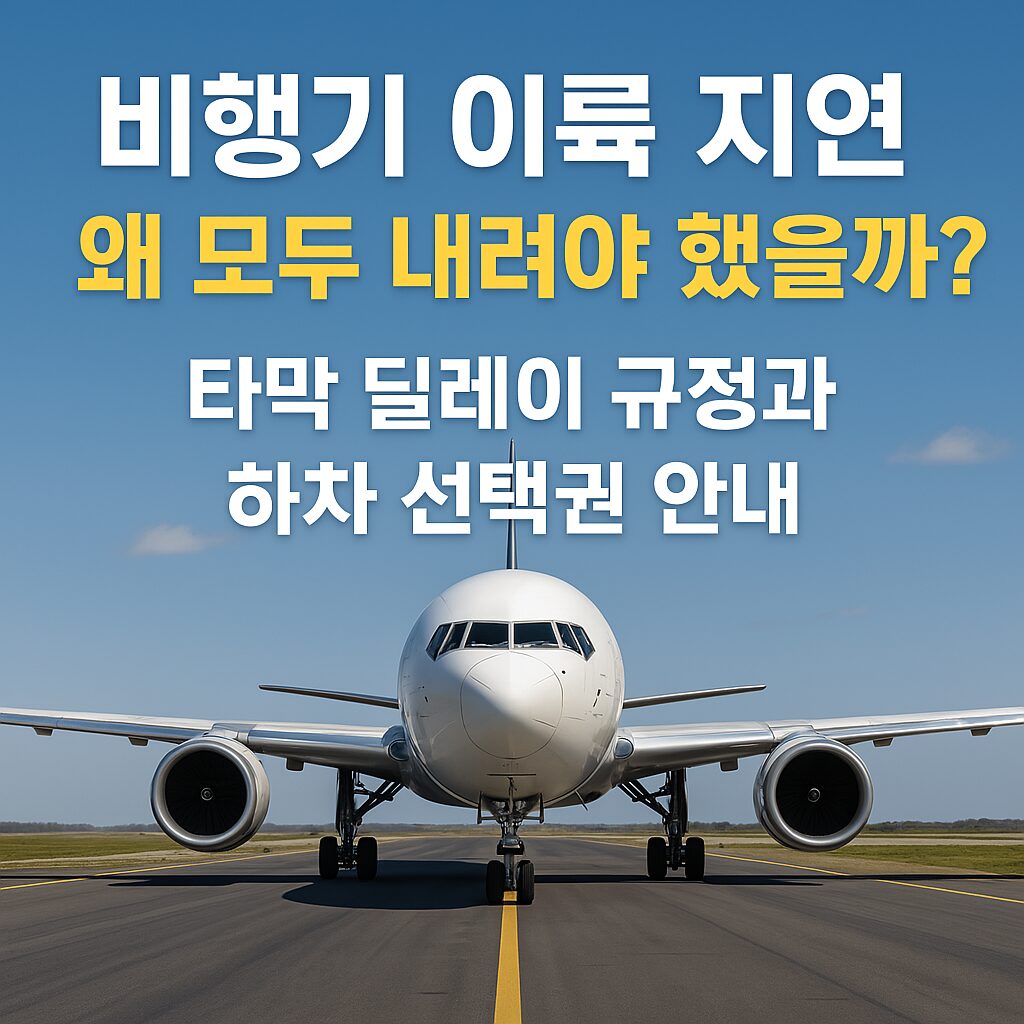 비행기 이륙 지연, 왜 모두 내려야 했을까? – 타막 딜레이 규정과 하차 선택권 안내