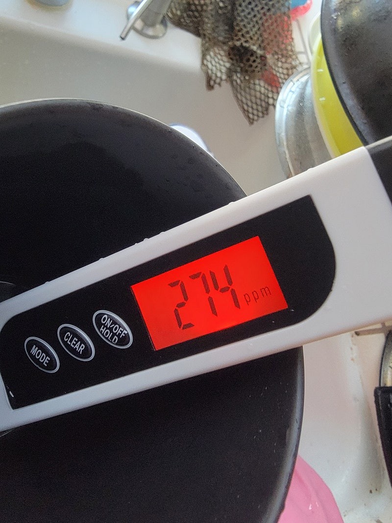 브리타 정수기 TDS 측정값 274ppm