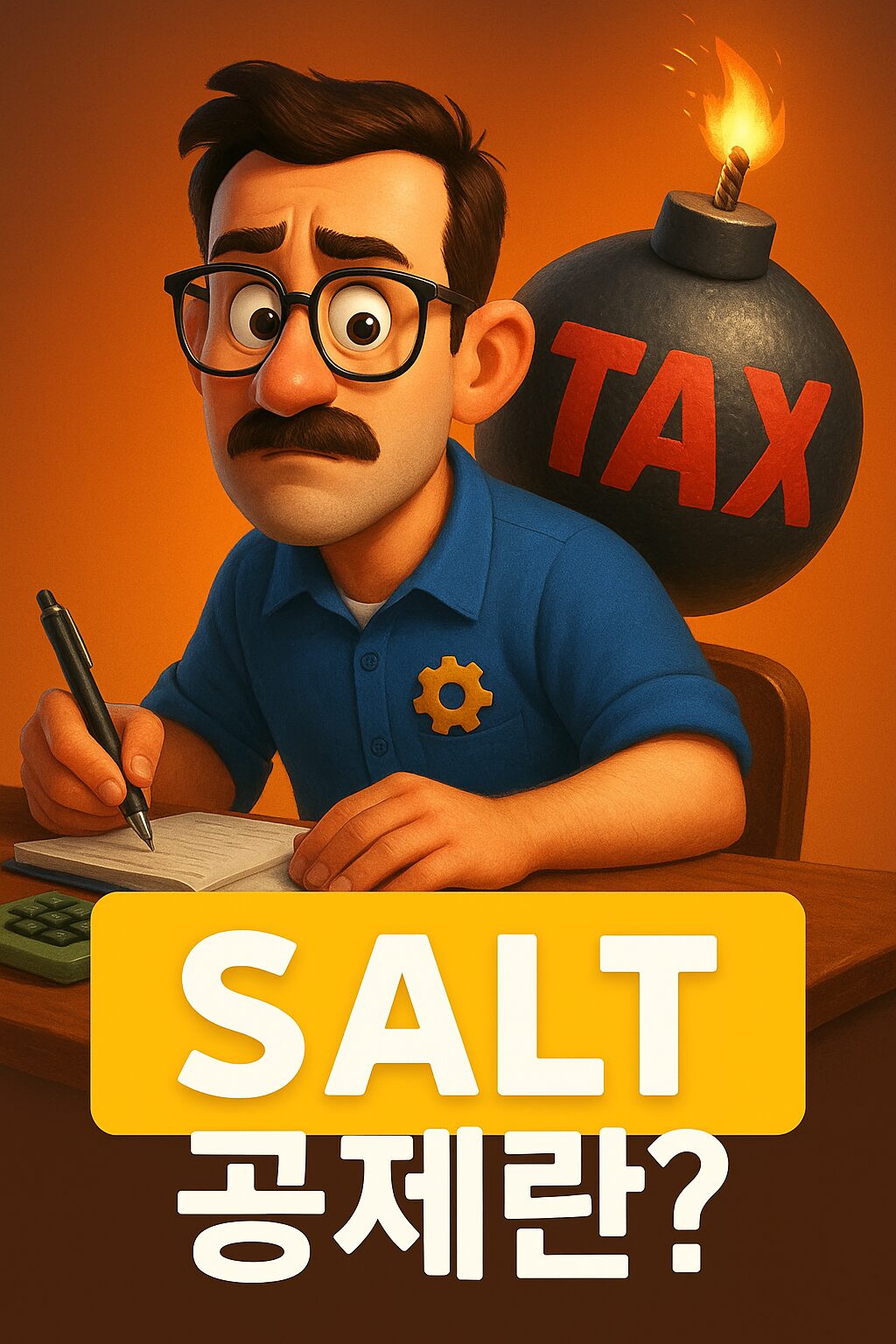 SALT 공제를 설명하는 실리콘밸리 엔지니어 일러스트